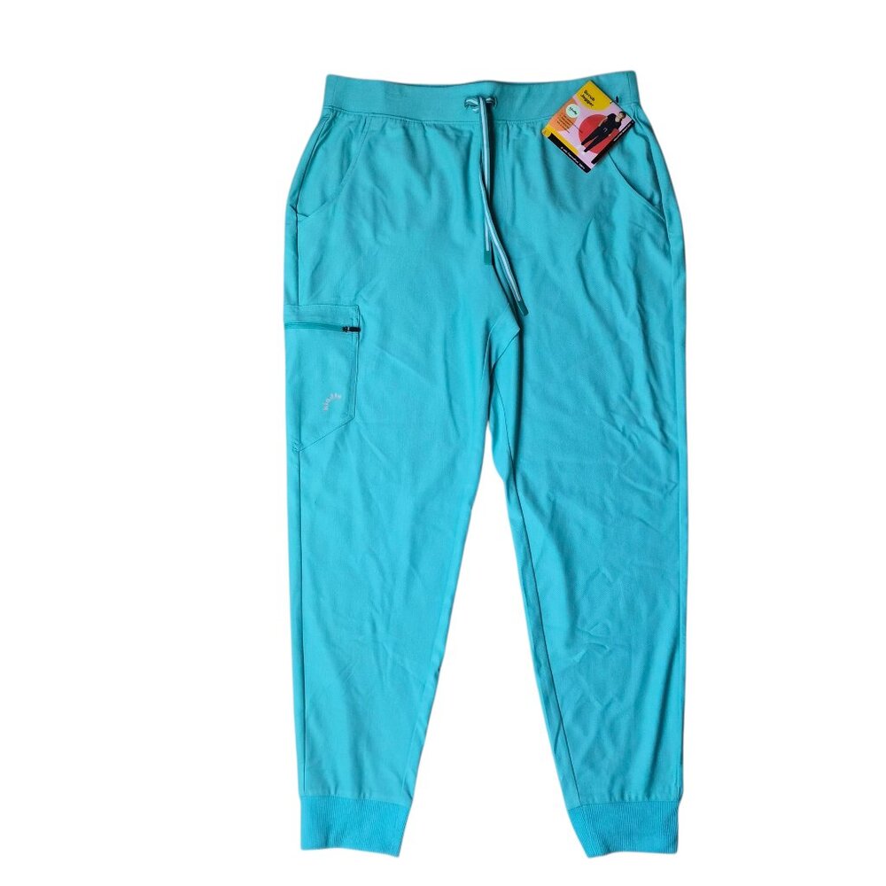 NWT Kindly Yours Women’s Jogger Scrub Pants Size L (12-14) Green/Teal Pockets - Picture 5 of 9